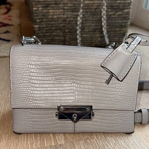 Michael Kors Gray Crocodile Embossed Bag
